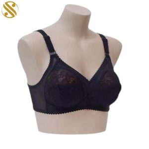 ST-09-Sophi Non Wired Bra-Black Front Side View-min